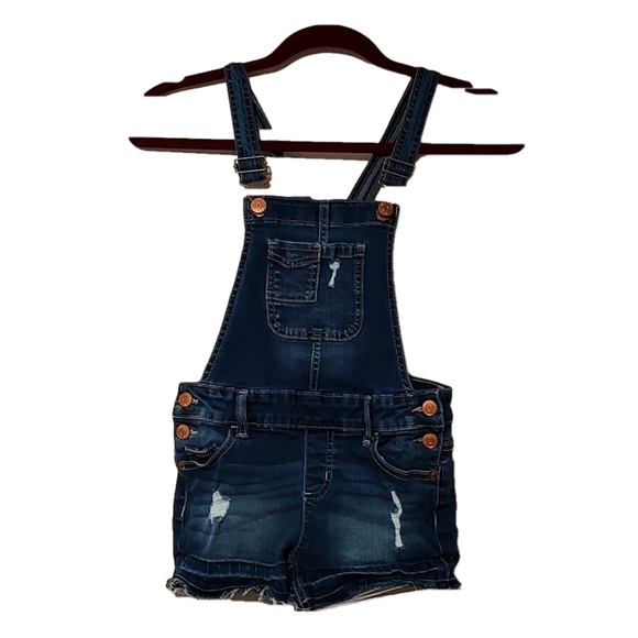 Justice Distressed Shorttalls Overalls size 8 - Picture 1 of 5